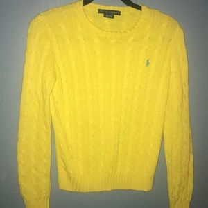Yellow Cozy Cable Knit Sweater//Ralph Lauren